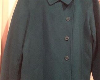 Wool coat in turquoise from Bloomies