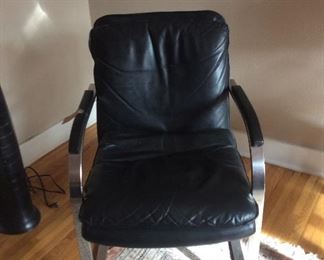 MCM black and chrome chair