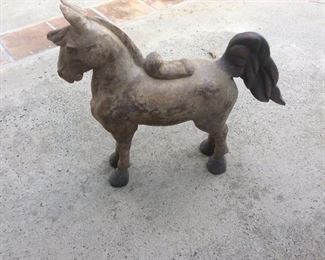Asian cement/stone horse, the size of a small dog 