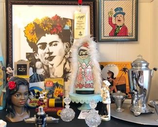 Hollywood memorabilia, George Lopez Show, perfume bottles, Mickey Mouse