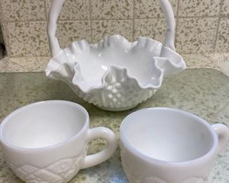 Fenton and milk glass