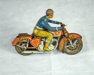 WESTERN GERMANY 1950's TIPPCO NO.598 LARGE TIN MOTORCYCLE 