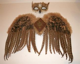OWL FEATHER MASCARADE COSTUME (EXCELLENT CONDITION)