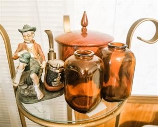 Vintage snuff jars, container and pipes