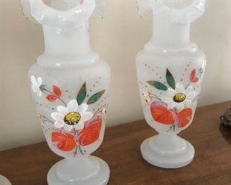 Two of Fenton Wedding Vases.