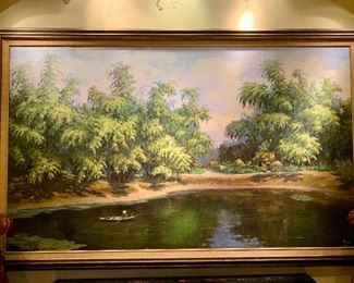 Original Oil Painting (92" x 57") signed D. Huy  - Purchased in Vietnam approximately 20 years ago