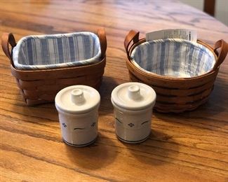 Longaberger baskets and pottery