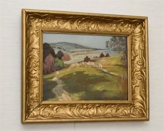 Antique Oil Painting - 1800's - in Ornate Frame (Sheep)