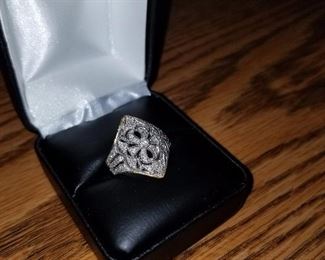 14kt yellow and white gold with diamonds