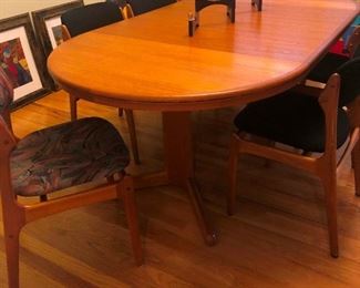 Exquisite 'Mobler' Vintage Chairs in beautiful condition! Solid teak Dania Dining Table. Sold separately or as a set!
