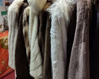 numerous fur coats and jackets