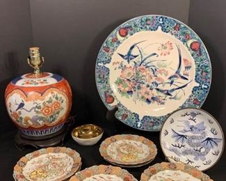 Asian Style Lamp, Plates and Platter https://ctbids.com/#!/description/share/312819