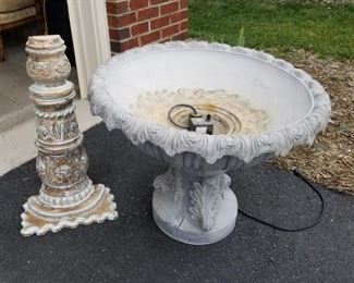 Garden Fountain & Wooden Wall Sconce https://ctbids.com/#!/description/share/312929