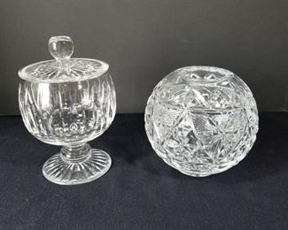 Waterford Crystal Rose Bowl & Unmarked Crystal Dish https://ctbids.com/#!/description/share/312908