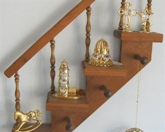 Stair Shelf Crystal and Gold