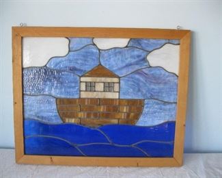Noahs Ark Large Stained Glass