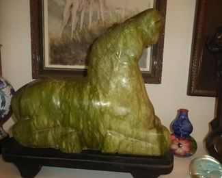 Huge, Heavy Solid Jade Horse
