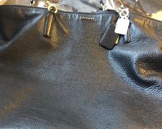 Black leather Coach handbag