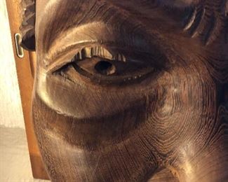 Huge wood hand carved African Face