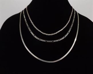 3 Different .925 Sterling Silver Necklaces
