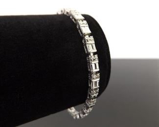 .925 Sterling Silver Diamond Accented Bracelet
