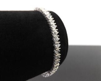 .925 Sterling Silver Crystal Bracelet
