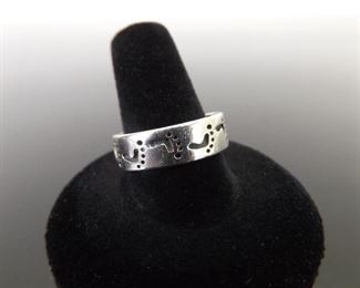.925 Sterling Silver Footprint Ring Size 10
