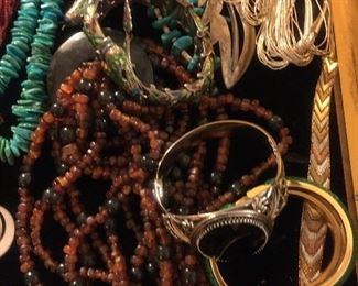 Amber, Garnets, Sterling, 