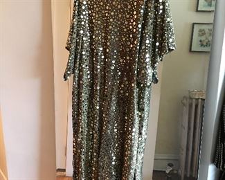 Saks Fifth Ave Sequined Caftan Evening wear with POCKETS! 
