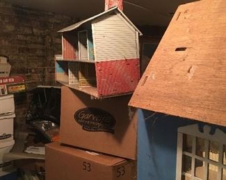 Metal and wooden doll houses complete with boxes of doll house furniture! Shop the BASEMENT, MONDAY ONLY 9-3p