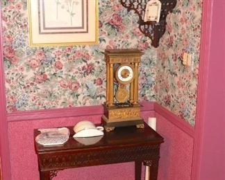 Small Console Table, Clock, Corner Wall Shelf, Art and Decorative