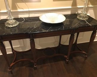 Henredon Console with marble top $650.00