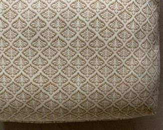 Rush Seat Armchair and Ottoman with Distressed Finish