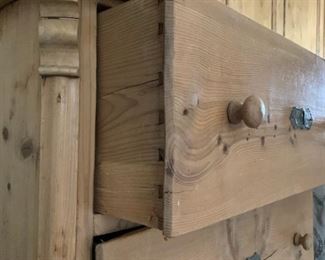 English Country Unfinished Pine Three Drawer Chest