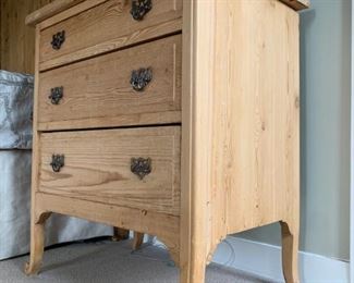English Country Unfinished Pine Three Drawer Chest
