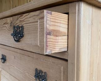 English Country Unfinished Pine Three Drawer Chest