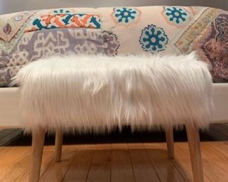 Faux Fur Ottoman