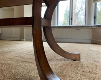 Holly Hunt "C" Leg Table with Bronze Medallions 