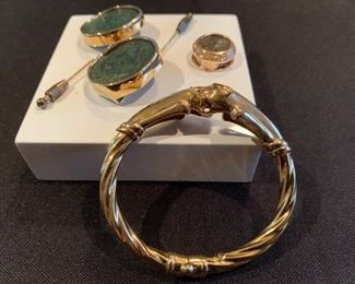 18K Double Cat Heat Cuff