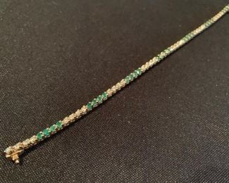 Diamond and Emerald Tennis Bracelet