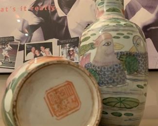 Chinese Vases with Duck