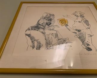 John Altoon, 1967, Woman Being Offered a Rose