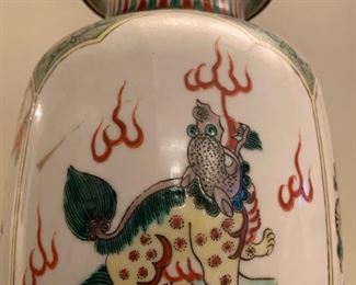 Chinese Vase Lamps with Dragons