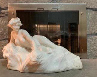 Susse Freres, Paris, Reclining Nude in Marble 