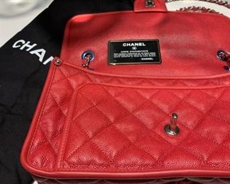 Chanel Quilted Shoulder Chain Bag with Flap, 12"