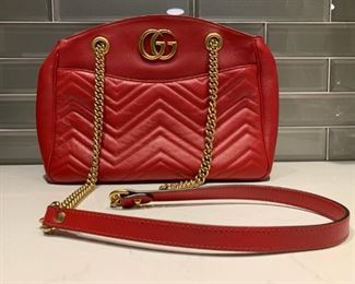 Gucci Matelasse Shoulder Bag with Chevron Quilt