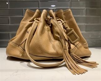 Prada Vitello Leather Cinch Tote