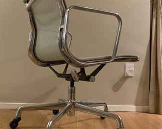Polished Nickle Eames Group Management Office Chairs, PAIR