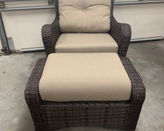 Patio Armchairs with Ottoman