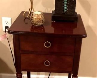 Wood table, lamp and candles all sold separately